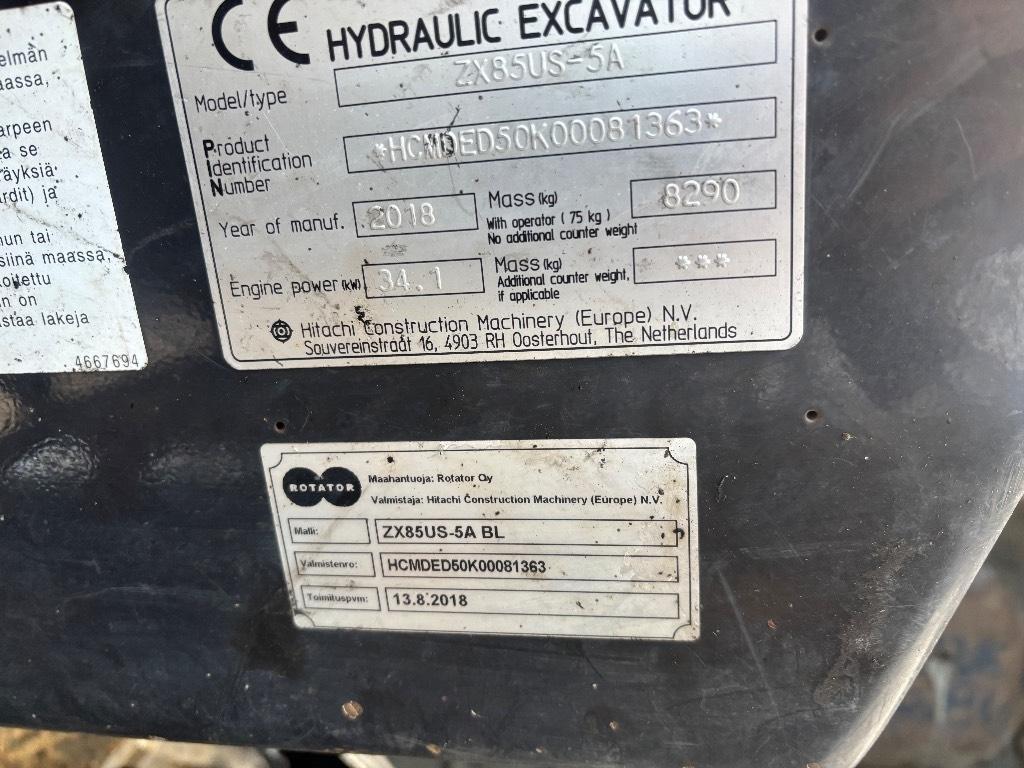 Hitachi ZX 85 US-5 A Midikaivukoneet 7t - 12t